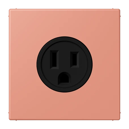 Steckdose, US-Norm NEMA, Schraubklemmen, Thermoplast lackiert, l'ocre rouge moyen