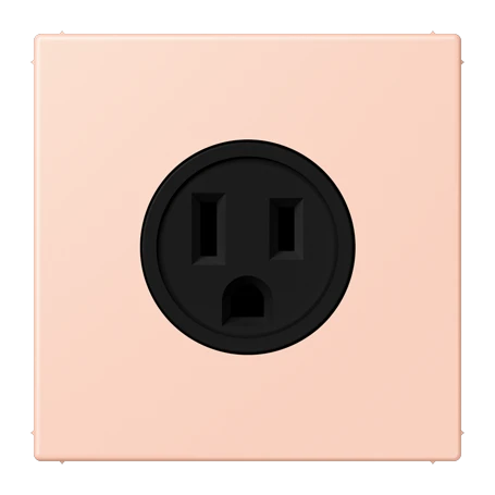 Steckdose, US-Norm NEMA, Schraubklemmen, Thermoplast lackiert, l'ocre rouge clair