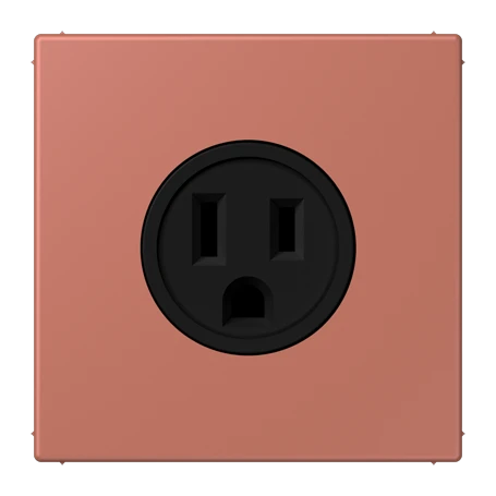 Steckdose, US-Norm NEMA, Schraubklemmen, Thermoplast lackiert, terre sienne brique