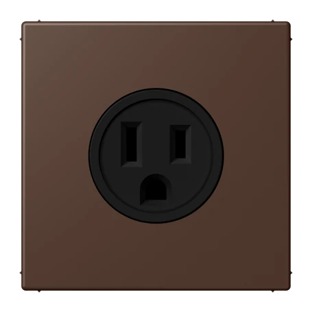 Steckdose, US-Norm NEMA, Schraubklemmen, Thermoplast lackiert, terre d'ombre brûlée 31
