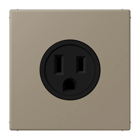 Steckdose, US-Norm NEMA, Schraubklemmen, Thermoplast lackiert, ombre naturelle moyenne
