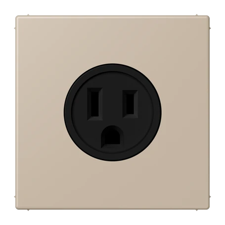 Steckdose, US-Norm NEMA, Schraubklemmen, Thermoplast lackiert, ombre naturelle claire