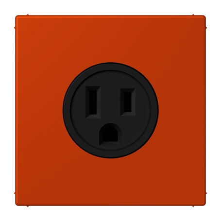 Steckdose, US-Norm NEMA, Schraubklemmen, Thermoplast lackiert, rouge vermillon 59