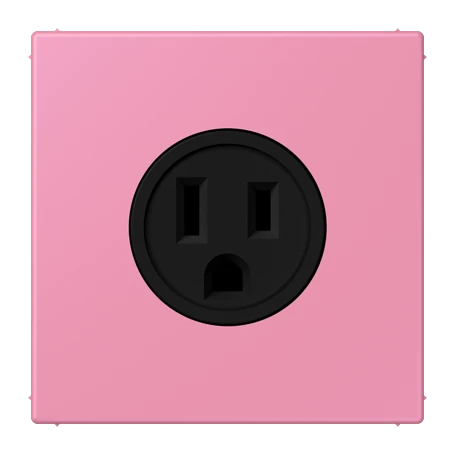 Steckdose, US-Norm NEMA, Schraubklemmen, Thermoplast lackiert, rose vif