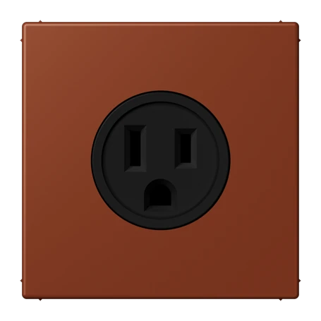 Steckdose, US-Norm NEMA, Schraubklemmen, Thermoplast lackiert, terre sienne brûlée 59