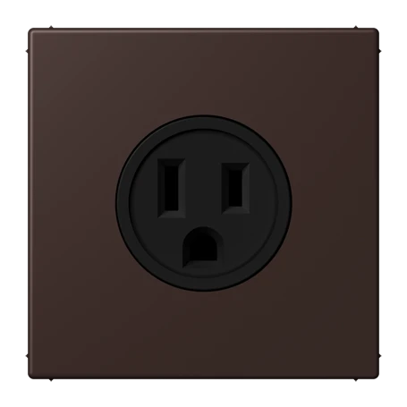 Steckdose, US-Norm NEMA, Schraubklemmen, Thermoplast lackiert, terre d’ombre brûlée 59