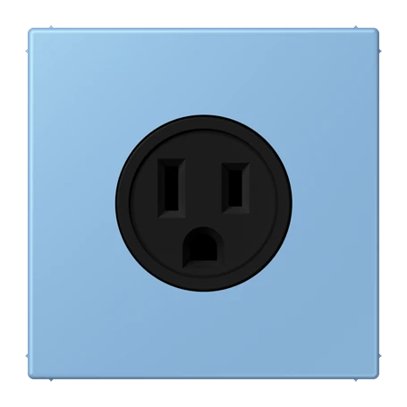 Steckdose, US-Norm NEMA, Schraubklemmen, Thermoplast lackiert, bleu céruléen 59