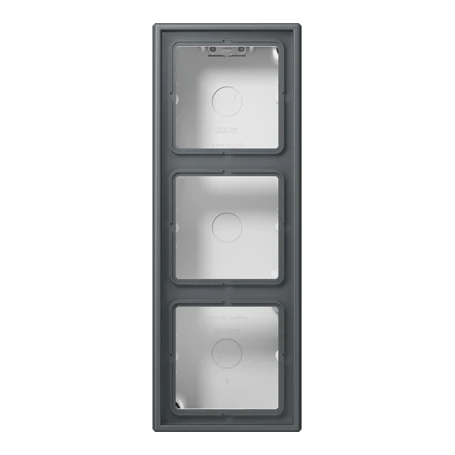 Surface cap 3-gang, LS CUBE, duroplastic lacquered, gris foncé 31 (32010), vertical and horizontal installation