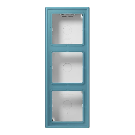 Surface cap 3-gang, LS CUBE, duroplastic lacquered, céruléen vif (32031), vertical and horizontal installation