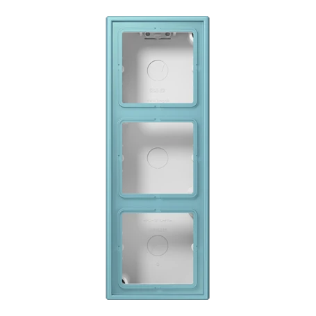 Surface cap 3-gang, LS CUBE, duroplastic lacquered, céruléen moyen (32032), vertical and horizontal installation