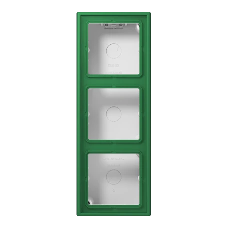 Surface cap 3-gang, LS CUBE, duroplastic lacquered, vert foncé (32050), vertical and horizontal installation