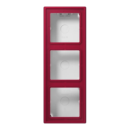 Surface cap 3-gang, LS CUBE, duroplastic lacquered, rouge carmin (32100), vertical and horizontal installation