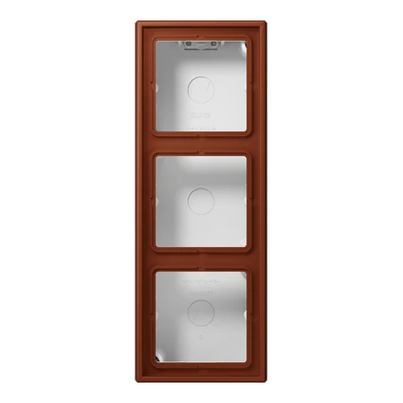 Surface cap 3-gang, LS CUBE, duroplastic lacquered, terre sienne brûlée 59 (4320D), vertical and horizontal installation