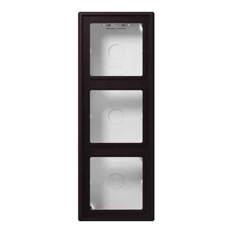 Surface cap 3-gang, LS CUBE, duroplastic lacquered, noir d'ivoire (4320E), vertical and horizontal installation