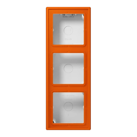 Surface cap 3-gang, LS CUBE, duroplastic lacquered, orange vif (4320S), vertical and horizontal installation