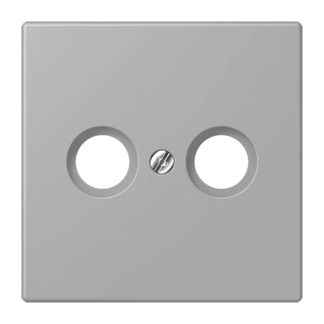 Centre plate 1-gang, for antenna outlet sockets, gris moyen (32012)