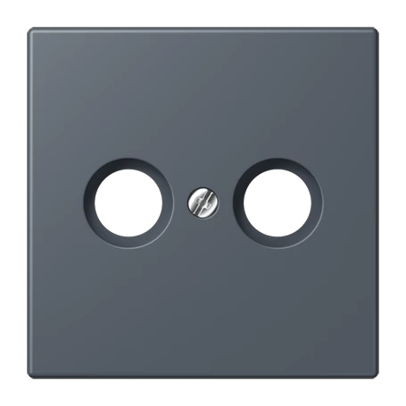 Centre plate 1-gang, for antenna outlet sockets, gris foncé 59 (4320U)