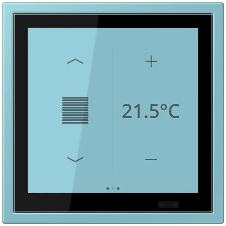 KNX room controller LS TOUCH with frame LS ZERO, Secure, céruléen moyen (32032)