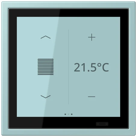 KNX room controller LS TOUCH with frame LS ZERO, Secure, céruléen clair (32033)