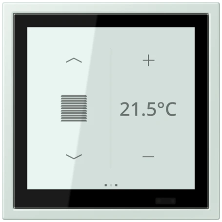 KNX room controller LS TOUCH with frame LS ZERO, Secure, céruléen pâle (32034)