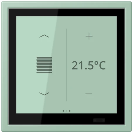 KNX room controller LS TOUCH with frame LS ZERO, Secure, vert anglais clair (32041)