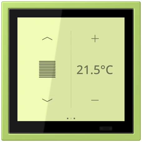 KNX room controller LS TOUCH with frame LS ZERO, Secure, vert clair (32052)