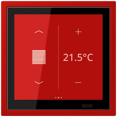 KNX room controller LS TOUCH with frame LS ZERO, Secure, rouge vermillon 31 (32090)