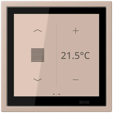KNX room controller LS TOUCH with frame LS ZERO, Secure, ombre brûlée claire (32131)