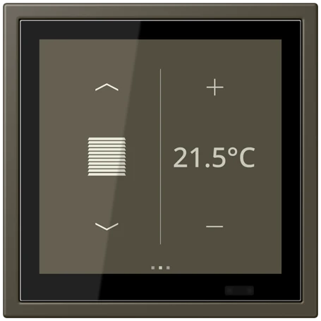 KNX room controller LS TOUCH with frame LS ZERO, Secure, ombre naturelle 31 (32140)