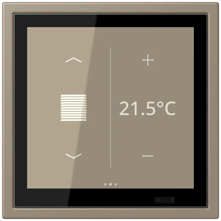 KNX room controller LS TOUCH with frame LS ZERO, Secure, ombre naturelle moyenne (32141)