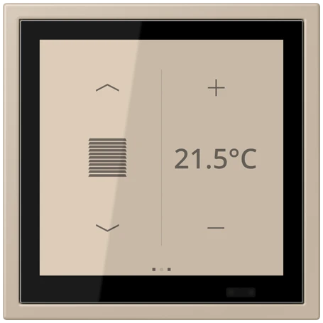 KNX room controller LS TOUCH with frame LS ZERO, Secure, ombre naturelle claire (32142)