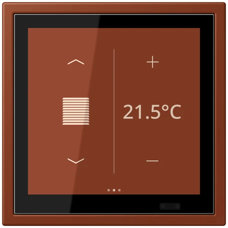 KNX room controller LS TOUCH with frame LS ZERO, Secure, terre sienne brûlée 59 (4320D)