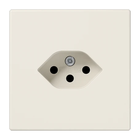 Einfach-Steckdose, Schweizer Norm, Typ 13, Duroplast, weiß (ivory)
