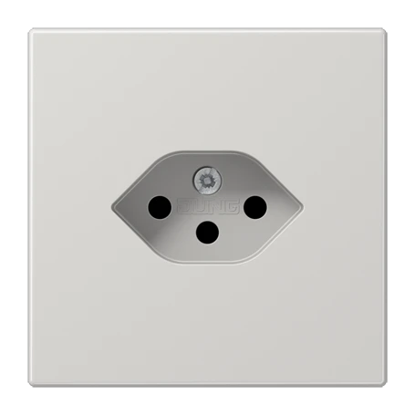 Einfach-Steckdose, Schweizer Norm, Typ 13, Duroplast, lichtgrau