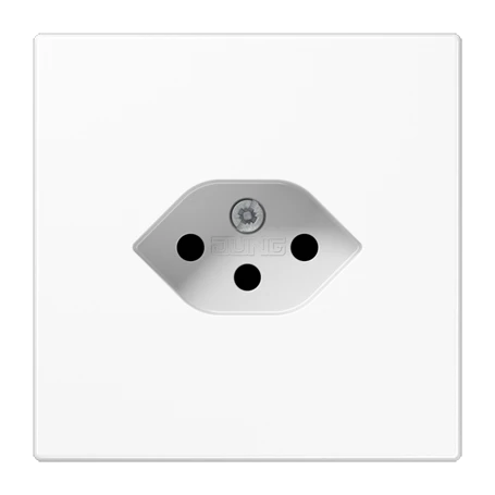 Einfach-Steckdose, Schweizer Norm, Typ 13, Duroplast, alpinweiß