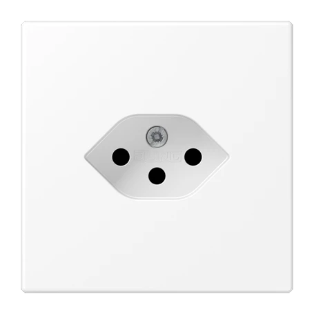 Einfach-Steckdose, Schweizer Norm, Typ 13, Duroplast lackiert, schneeweiß matt