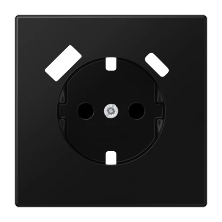 Centre plate for SCHUKO® socket insert with USB charger, Safety Plus, thermoplastic, matt graphite black 