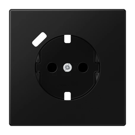 Centre plate for SCHUKO® socket insert with USB charger, Safety Plus, thermoplastic, matt graphite black 