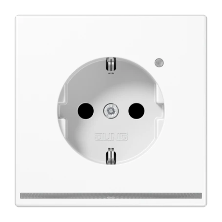 SCHUKO® socket with LED floor pilot light, Safety Plus, thermoplastic, white