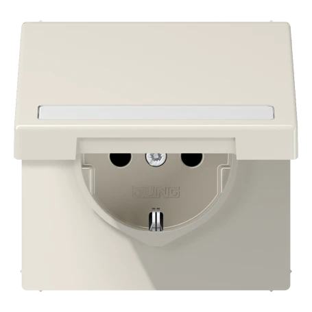 Enchufe SCHUKO®, Safety Plus, con regleta de inscripción, termoplástico, blanco marfil