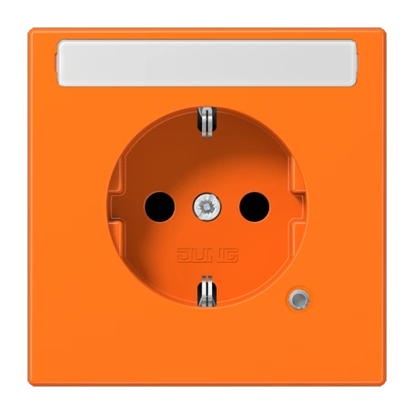 SCHUKO®-Steckdose, Safety Plus, mit Schriftfeld, Thermoplast, orange (für ZSV)