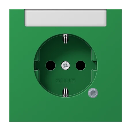 Enchufe SCHUKO®, Safety Plus, con regleta de inscripción integrada (herméticos a las pulverizaciones), termoplástico, verde