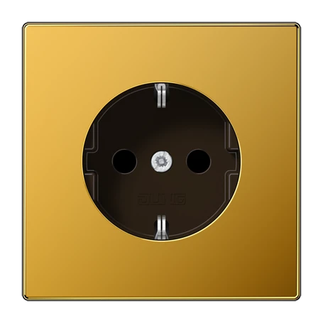 SCHUKO® socket, Safety Plus, gold-plated