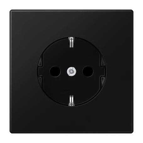 Enchufe SCHUKO®, Safety Plus, duroplástico lacado, negro mate