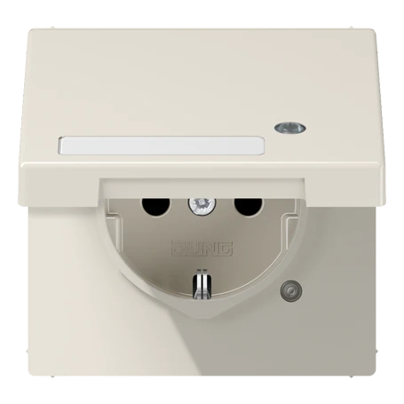 Enchufe SCHUKO®, Safety Plus, con regleta de inscripción, termoplástico, blanco marfil