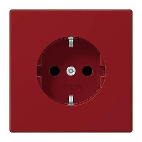 Wandcontactdoos met randaarde, thermoplast, rood