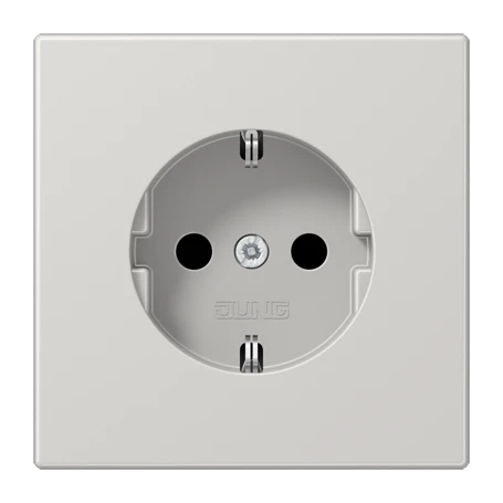 Wandcontactdoos met randaarde, Safety Plus, duroplast, lichtgrijs