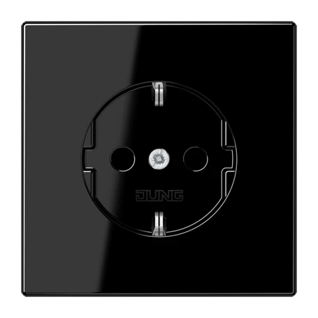 SCHUKO® socket, duroplastic, black