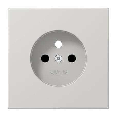Afdekking voor contactdoos basiselement, Frans/Belgisch systeem, Safety Plus, thermoplast, lichtgrijs