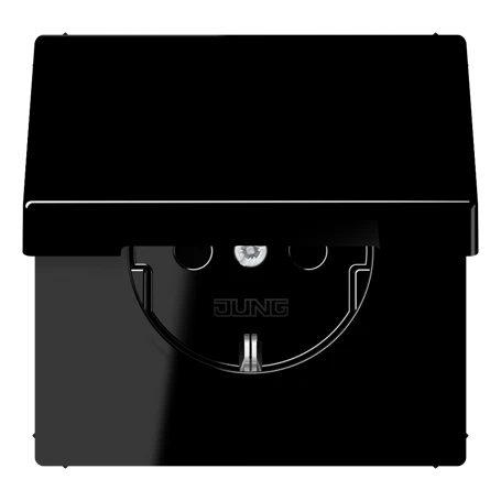SCHUKO® socket, screw terminals, Safety Plus, duroplastic, black